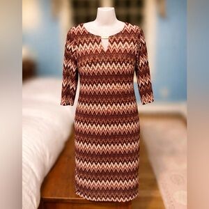 STUDIO ONE NY Red/White/Black Dress, Size  6